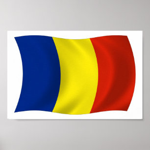 Impresión de Poster de bandera de Rumania