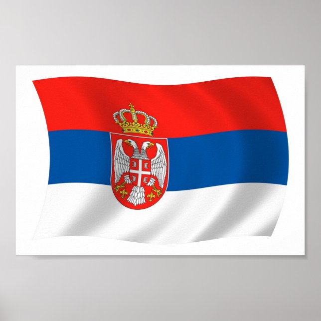 Impresión de Poster de bandera de Serbia (Frente)