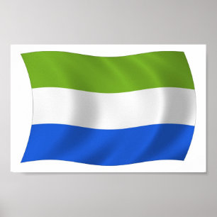 Impresión de Poster de bandera de Sierra Leona