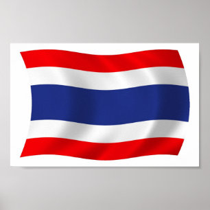 Impresión de Poster de bandera de Tailandia