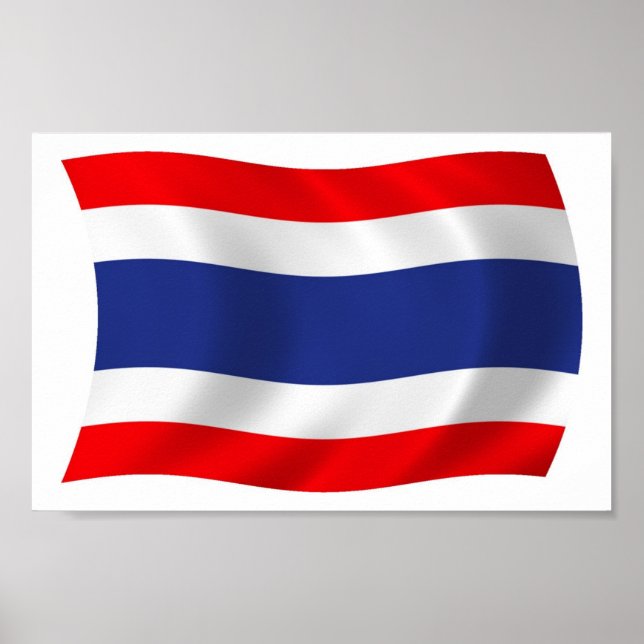 Impresión de Poster de bandera de Tailandia (Frente)