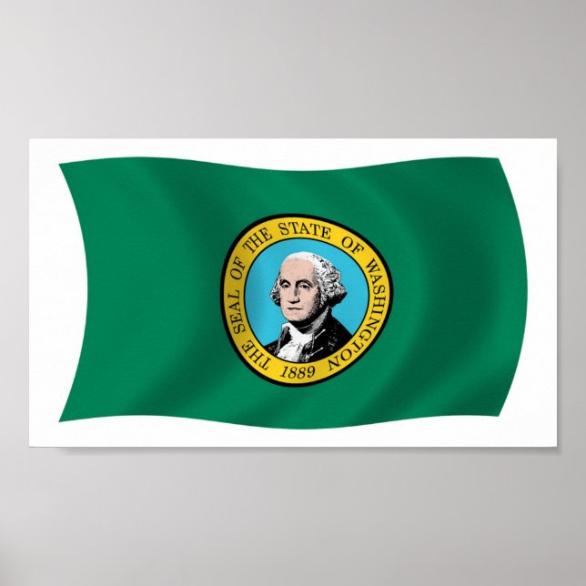 Impresión de Poster de bandera de Washington (Frente)