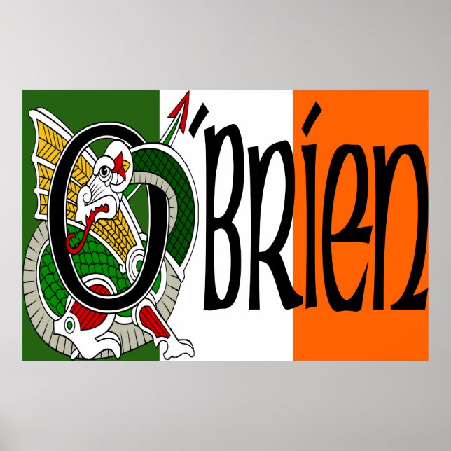 Impresión de Poster de bandera irlandesa O'Brien D (Frente)