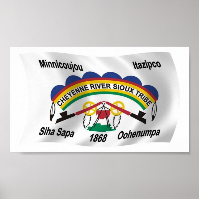 Impresión de Poster de bandera sioux del río Cheye (Frente)