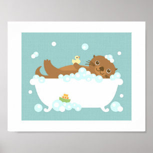 Impresión de Poster de baño de burbujas de aletas