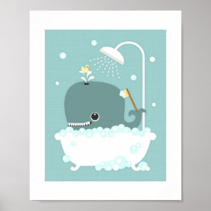 Impresión de Poster de baño de burbujas de ballena