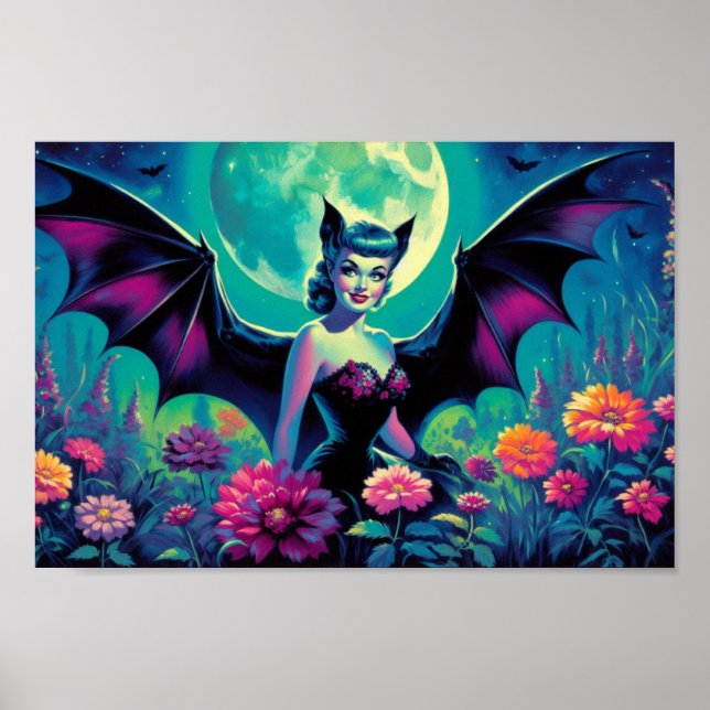 Impresión de poster de Batty Blooms (Frente)