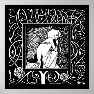 Impresión de Poster de Beardsley Nouveau Angel