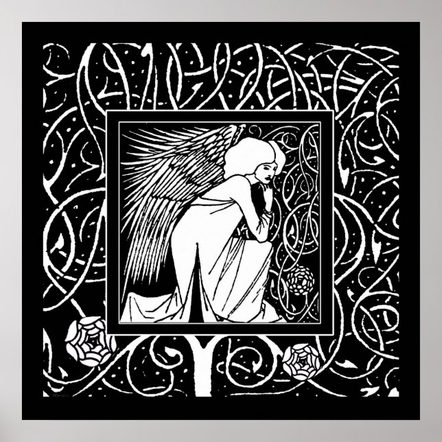 Impresión de Poster de Beardsley Nouveau Angel (Frente)