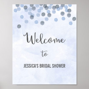 Impresión de Poster de bienvenida de Blue Confetti