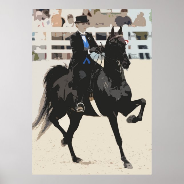 Impresión de Poster de Caballo con Saddlebred (Frente)