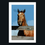 Impresión de Poster de caballos<br><div class="desc">Retrato de caballo - Cara de caballo / Cabeza - Mirada de caballo - Animal digital / Arte de caballo - Material acuático digital de caballos</div>