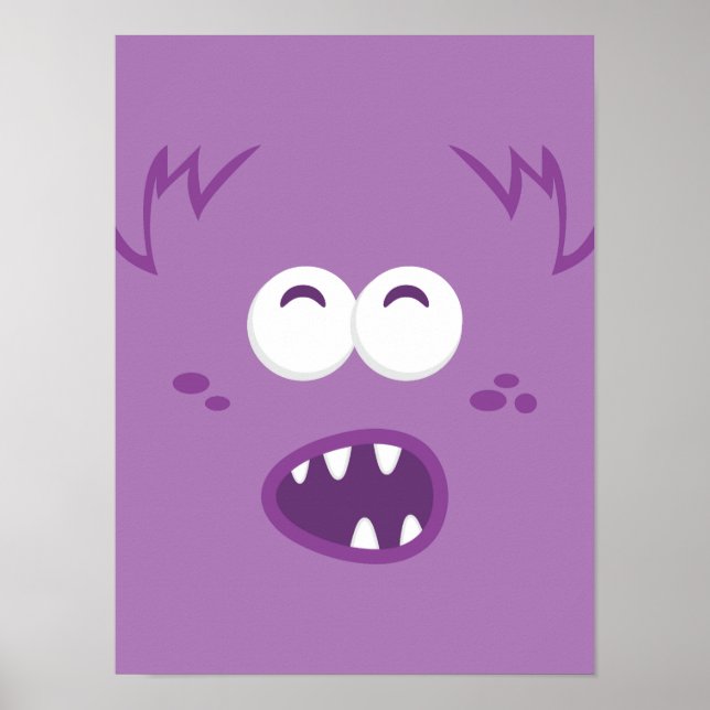 Impresión de Poster de cara de monstruo morado (Frente)