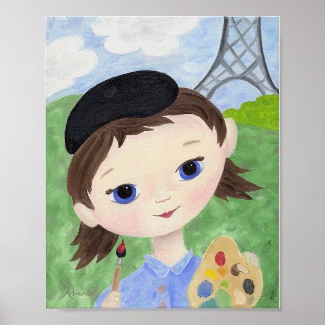 Impresión de poster de Chica de artista (Frente)
