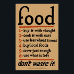 Impresión de Poster de comida tradicional - Era de<br><div class="desc">Esta es una copia digitalmente recuperada de la primera guerra mundial. Incluye el tema de los alimentos - para promover el uso responsable de los alimentos. No hemos escatimado gastos para volver a dominar digitalmente esta impresión para que sea una hermosa obra de arte en su casa o cocina.</div>