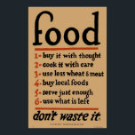 Impresión de Poster de comida tradicional - Era de<br><div class="desc">Esta es una copia digitalmente recuperada de la primera guerra mundial. Incluye el tema de los alimentos - para promover el uso responsable de los alimentos. No hemos escatimado gastos para volver a dominar digitalmente esta impresión para que sea una hermosa obra de arte en su casa o cocina.</div>
