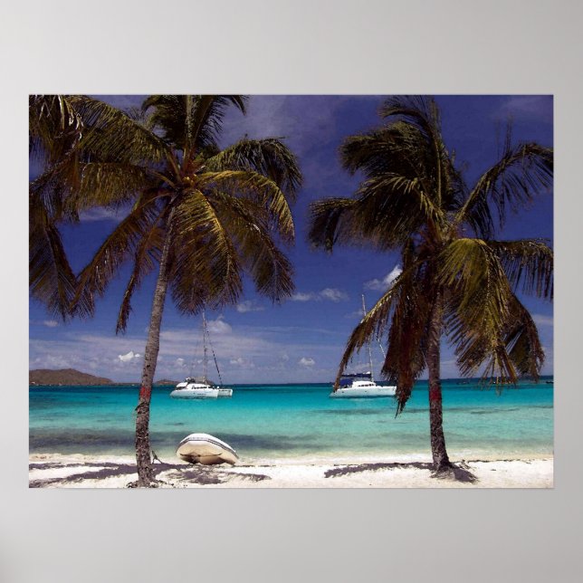 Impresión de Poster de escenas de playa de caribeñ (Frente)