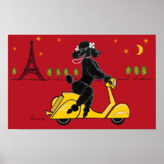 Impresión de Poster de escopeta de poodle negro