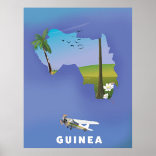Impresión de póster de esquí de Guinea Sudáfrica.