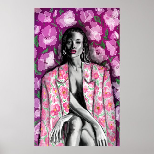 Impresión de Poster de fantasía de mujer floral -  (Frente)
