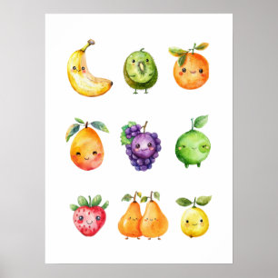 Impresión de Poster de frutas de corte