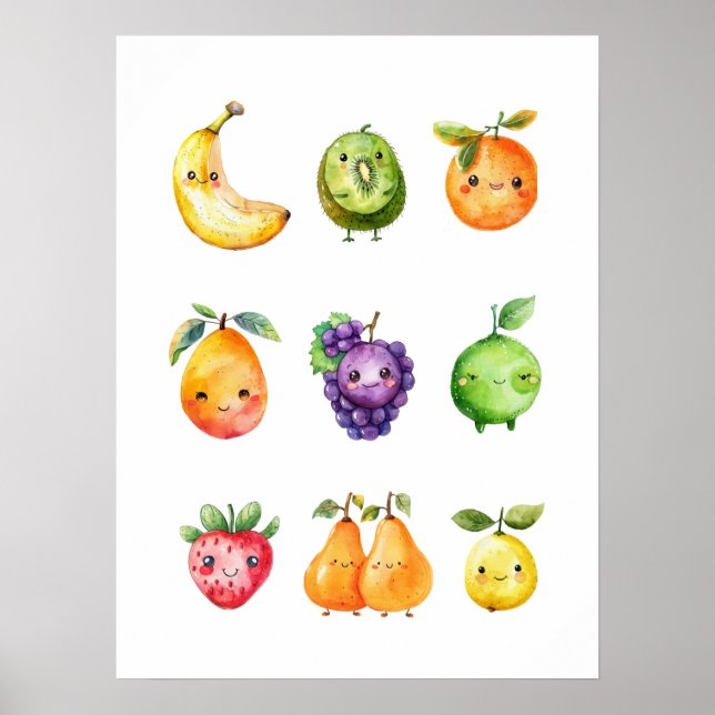 Impresión de Poster de frutas de corte (Frente)