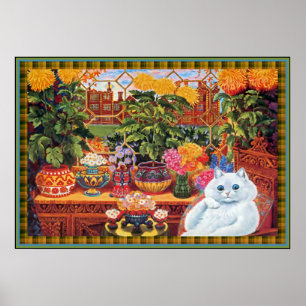 Impresión de Poster de Gato Lover Flower Lover