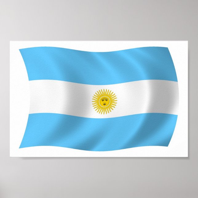 Impresión de póster de la bandera de Argentina (Frente)