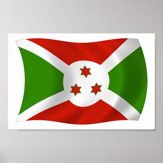 Impresión de póster de la bandera de Burundi (Frente)