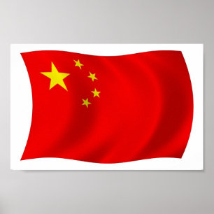 Impresión de póster de la bandera de China