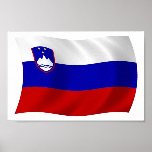 Impresión de Póster de la Bandera de Eslovenia (Frente)
