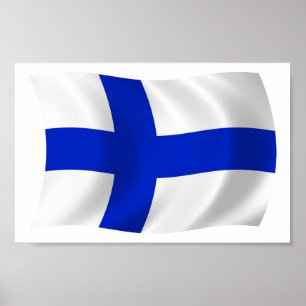 Impresión de póster de la bandera de Finlandia