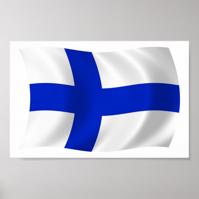 Impresión de póster de la bandera de Finlandia (Frente)