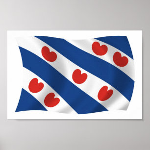 Impresión de póster de la bandera de los frisones