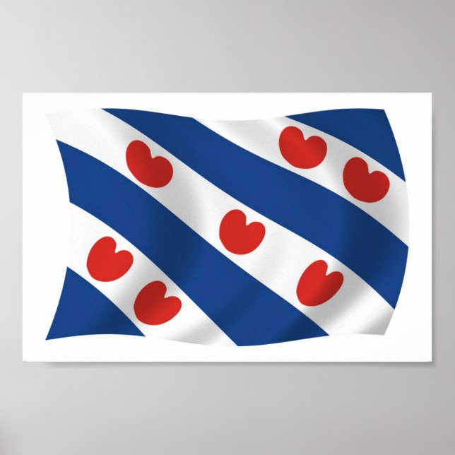 Impresión de póster de la bandera de los frisones (Frente)