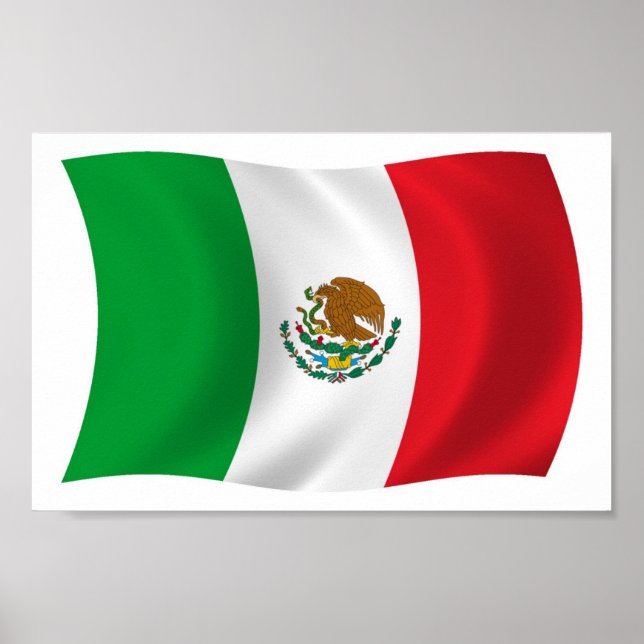 Impresión de póster de la bandera de México (Frente)