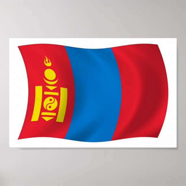 Impresión de póster de la bandera de Mongolia (Frente)
