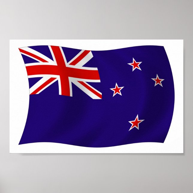 Impresión de póster de la bandera de Nueva Zelanda (Frente)