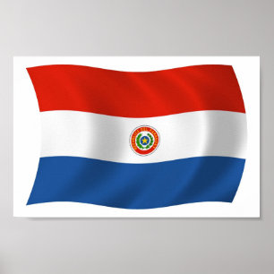 Impresión de póster de la bandera de Paraguay