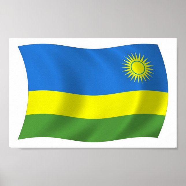 Impresión de póster de la bandera de Ruanda (Frente)