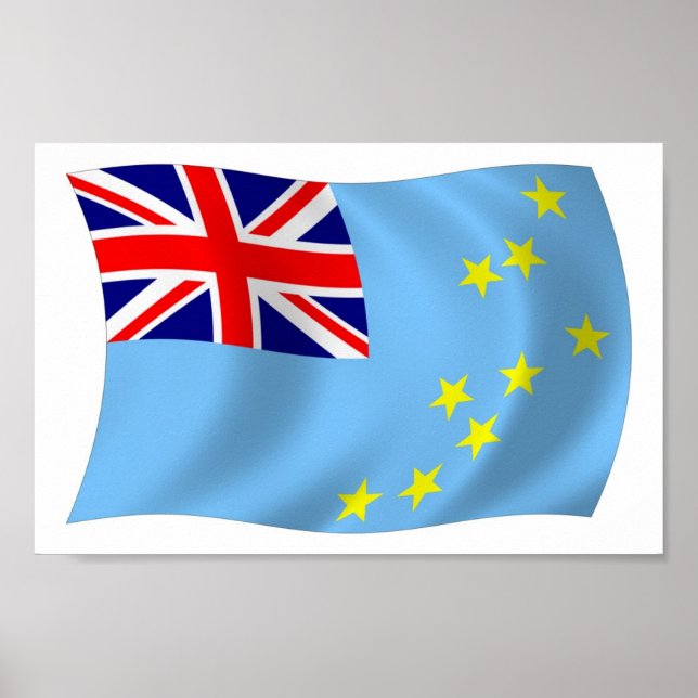 Impresión de póster de la bandera de Tuvalu (Frente)