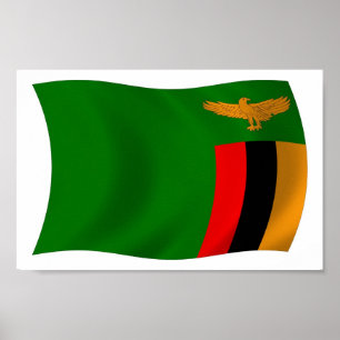 Impresión de póster de la bandera de Zambia