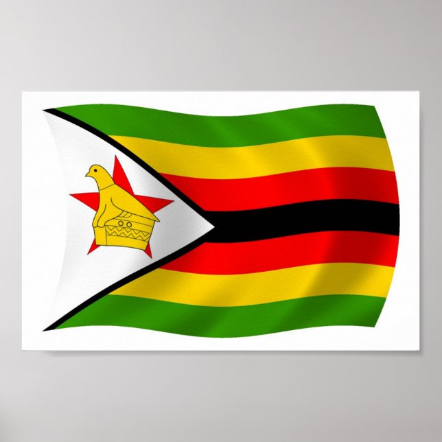 Impresión de póster de la bandera de Zimbabue (Frente)