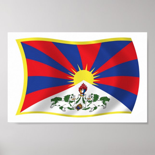 Impresión de póster de la bandera del Tíbet (Frente)