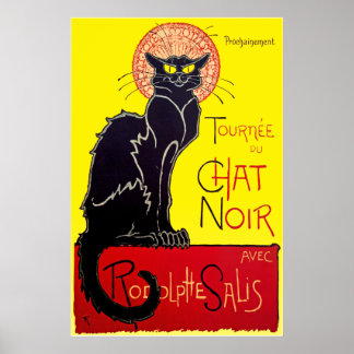 Impresión de póster de la cosecha del gato negro d