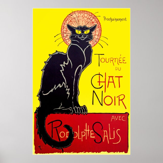 Impresión de póster de la cosecha del gato negro d (Frente)