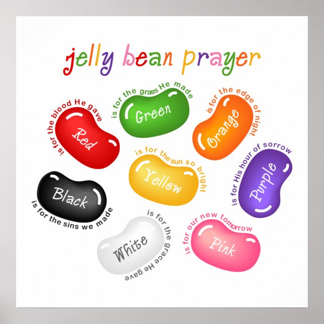 Impresión de Poster de la oración de Jelly Bean (Frente)