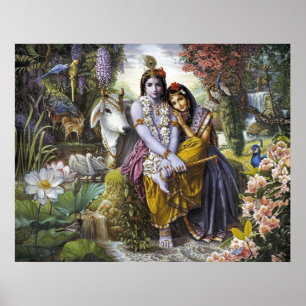 Impresión de poster de la pareja radical Radha Kri