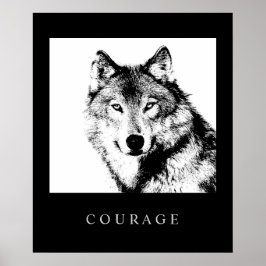 Impresión de Poster de Lobo por arte pop motivacio