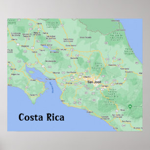 Impresión de Poster de mapas de Costa Rica